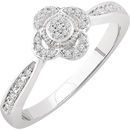 Surprise Her with  10 Karat White Gold 0.10 Carat Total Weight Diamond Promise Ring