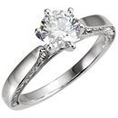10 Karat White Gold & 14 Karat White Gold 0.25 Carat Diamond Engagement Ring