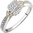 10 Karat White Gold & Yellow 0.17 Carat Diamond Promise Ring