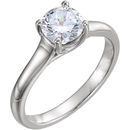 Genuine 10 Karat White Gold 1 Carat Diamond Solitaire Engagement Ring