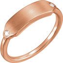 14 Karat Rose Gold .03 Carat Diamond Signet Ring