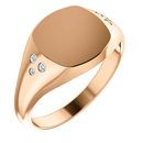 Shop 14 Karat Rose Gold .05 Carat Diamond Ladies Signet Ring