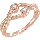 Shop 14 Karat Rose Gold .08 Carat Diamond Double Knot Ring