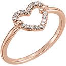 Buy 14 Karat Rose Gold .08 Carat Diamond Heart Ring