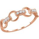 14 Karat Rose Gold 0.10 Carat Diamond Link Ring