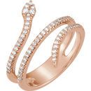 14 Karat Rose Gold 0.33 Carat Diamond Snake Ring