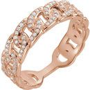 14 Karat Rose Gold 0.25 Carat Diamondterlocking Stackable Link Ring