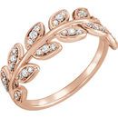 Shop 14 Karat Rose Gold 0.25 Carat Diamond Leaf Ring