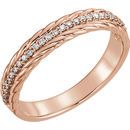 Genuine 14 Karat Rose Gold 0.17 Carat Diamond Rope Ring
