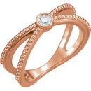 Shop 14 Karat Rose Gold 0.12 Carat Diamond Bezel-Set Beaded Ring
