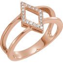Shop 14 KT Rose Gold .10 Carat TW Geometric Diamond Ring