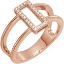 14 Karat Rose Gold .10 Carat ReCaratangle Geometric Diamond Ring