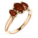 14 Karat Rose Gold 7x5mm Oval Garnet Ring