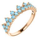 14 Karat Rose Gold Aquamarine Crown Ring