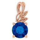 Genuine Sapphire Pendant in 14 Karat Rose Gold Genuine Sapphire & 0.10 Carat Diamond Pendant