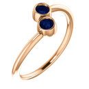 14 Karat Rose Gold Blue Sapphire Two-Stone Ring