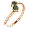 14 Karat Rose Gold Genuine Chatham Alexandrite Two-Stone Ring