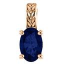 Genuine Sapphire Pendant in 14 Karat Rose Gold Chatham Created Created Genuine Sapphire Pendant