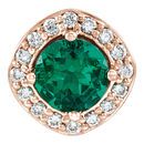 Buy 14 Karat Rose Gold Genuine Chatham Emerald & .08 Carat Diamond Pendant