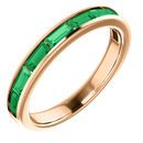 14 Karat Rose Gold Emerald Ring