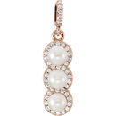 Shop 14 Karat Rose Gold Freshwater Pearl & 0.20 Carat Diamond Pendant