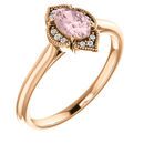 14 Karat Rose Gold Morganite & .03 Carat Diamond Ring