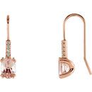 14 Karat Rose Gold Morganite & .05 Carat Diamond Earrings