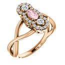 Buy 14 Karat Rose Gold Morganite & 0.25 Carat Diamond Ring