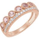 Buy 14 Karat Rose Gold Morganite & 0.20 Carat Diamond Ring