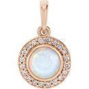 Buy 14 Karat Rose Gold Opal & 0.10 Carat Diamond Pendant