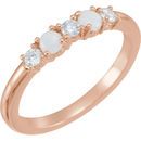 Diamond Ring in 14 Karat Rose Gold Opal & 0.20 Carat Diamond Stackable Ring