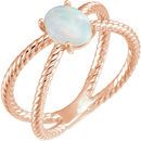 14 Karat Rose Gold 8x6mm Oval Cabochon Rope Ring Mounting
