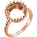 Natural Opal Ring in 14 Karat Rose Gold Opal Crown Design Cabochon Ring