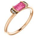 Shop 14 Karat Rose Gold  Pink Tourmaline & .02 Carat Diamond Stackable Ring