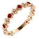 14 Karat Rose Gold Ruby Beaded Ring