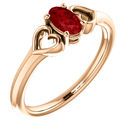14 Karat Rose Gold Ruby Youth Heart Ring