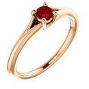 14 Karat Rose Gold Ruby Youth Ring
