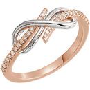14 Karat Rose Gold & White 0.12 Carat Diamondfinity-Inspired Ring