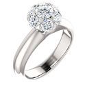 Diamond Ring in 14 Karat  Gold 0.20 Carat Diamond Cluster Engagement Ring