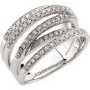 Diamond Ring in 14 Karat White Gold.5 Carat Diamond Criss-Cross Ring Size 5.5