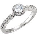 Buy 14 Karat White Gold 0.50 Carat Diamond Halo-style Engagement Ring