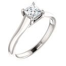 White Diamond Ring in 14 Karat White Gold 0.50 Carat Diamond Woven Solitaire Engagement Ring
