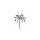 Genuine Diamond Necklace in 14 Karat Genuine Gold 0.25 Carat Diamond Palm Tree 16