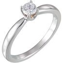 Diamond Ring in 14 Karat  Gold 0.33 Carat Round Solitaire Engagement Ring