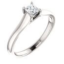 White Diamond Ring in 14 Karat White Gold 0.25 Carat Diamond Woven Solitaire Engagement Ring