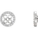 White Diamond Earrings in 14 Karat White Gold 0.20 Carat Diamond Halo-Style Earring Jackets for Pearl