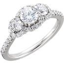 14 Karat White Gold 1 Carat Diamond Engagement Ring