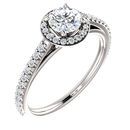 14 Karat White Gold 0.75 Carat Diamond Halo-Style Engagement Ring