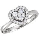 Low Price on Quality 14 KT White Gold 0.33 Carat TW Diamond Heart Ring