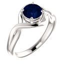 Shop 14 Karat White Gold Genuine Chatham Lab-Grown Blue Sapphire Ring